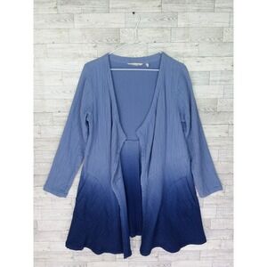 Soft Surroundings Open Front Lightweight Cardigan Top Ombre Blue Size XS Blouse